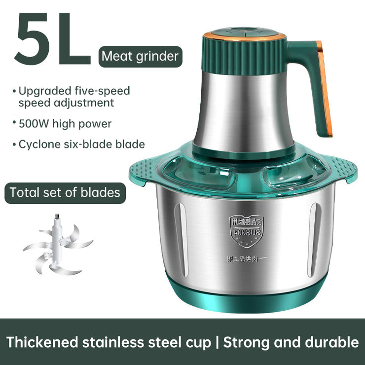 Electric Meat Grinders, 5L Food Processor, Stainless Steel Multifunctional