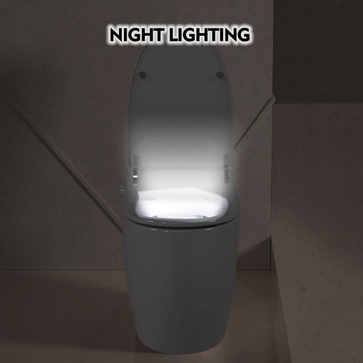 toilet, with foot sensor flushing, white night