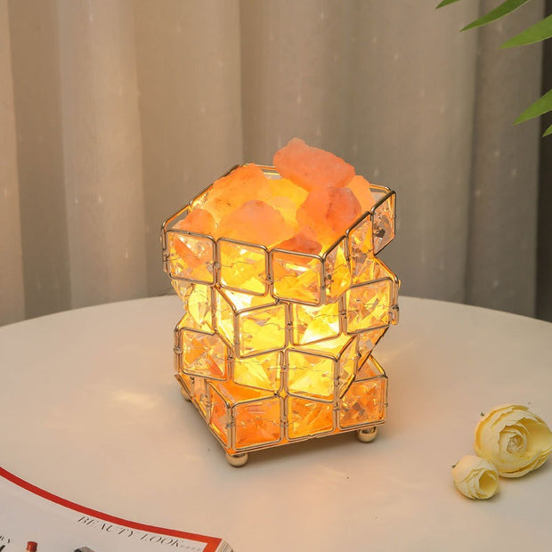 USB Crystal Table Lamp Three Color Dimming Magic Cube Stone
