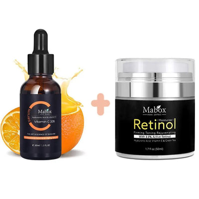 MABOX 2.5% Retinol Whitening Face Cream + Vitamin C Whitening Serum